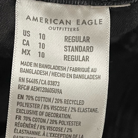 American Eagle Festival Flare Jeans Sz 10 Black High Rise Stretch Denim Western - Picture 10 of 10